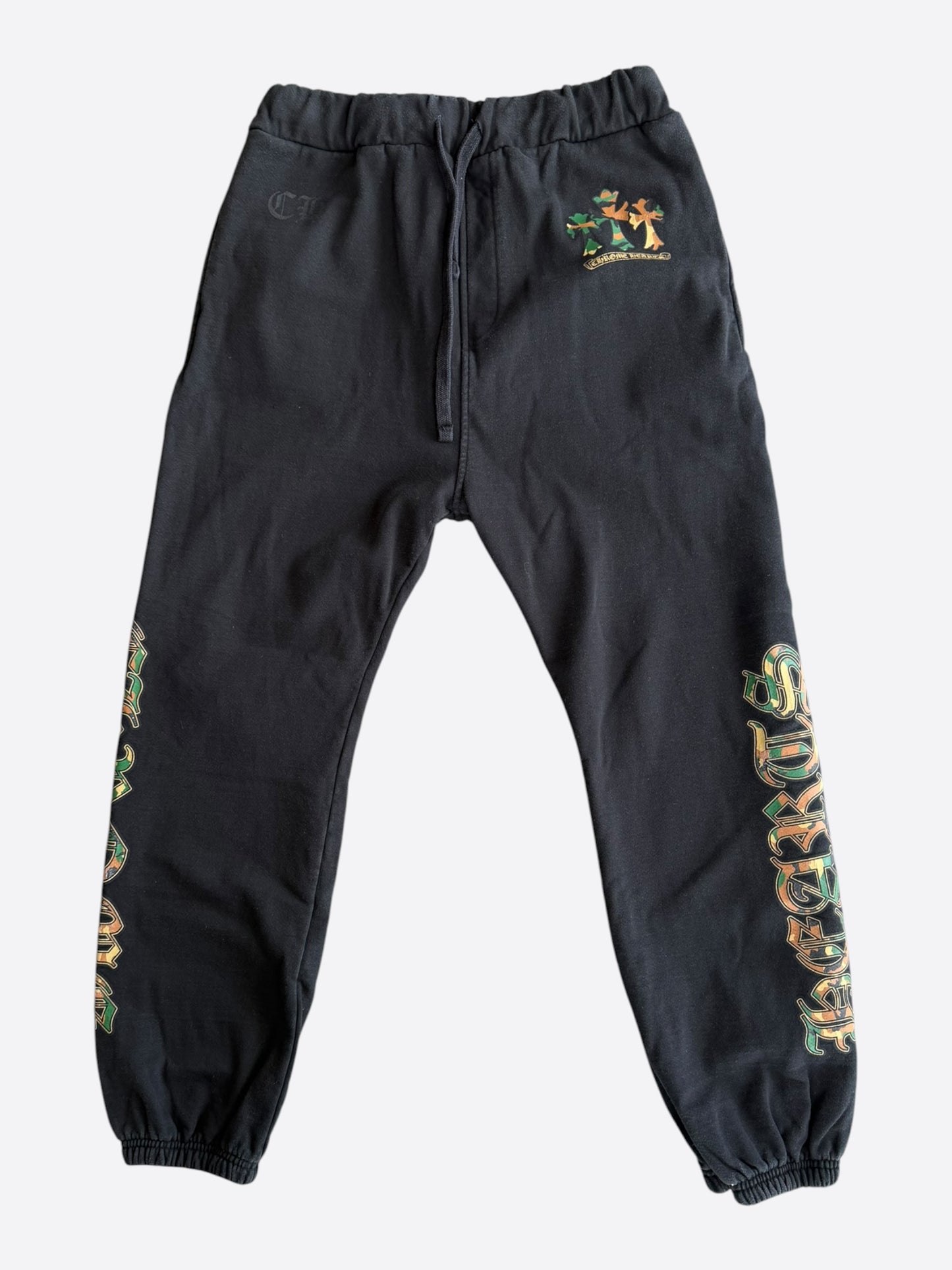 Chrome Hearts Black Camouflage Triple Cross Logo Sweatpants