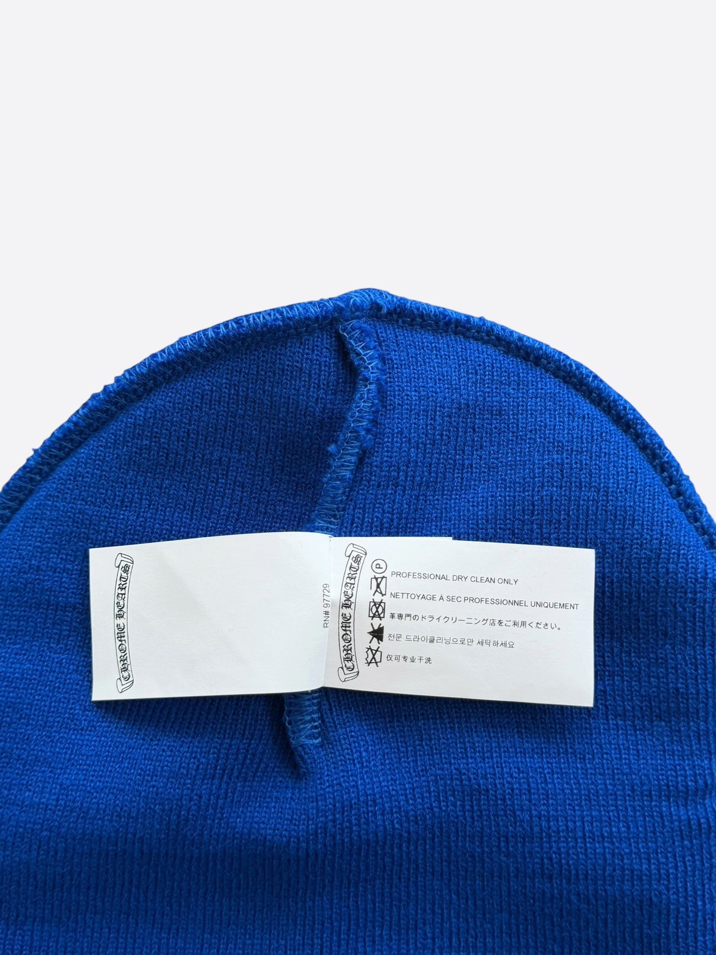 Chrome Hearts Blue & White CH Logo Embroidered Beanie