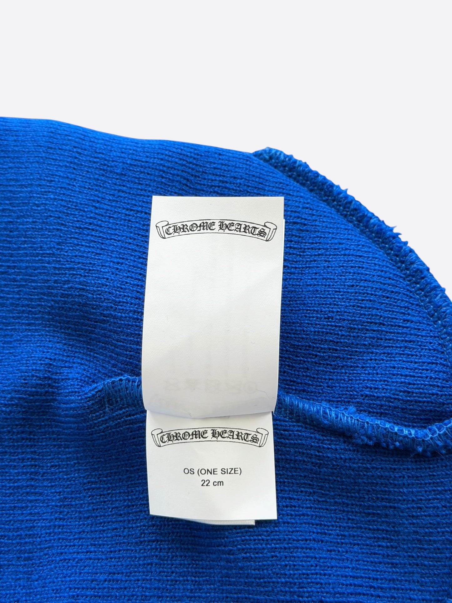 Chrome Hearts Blue & White CH Logo Embroidered Beanie