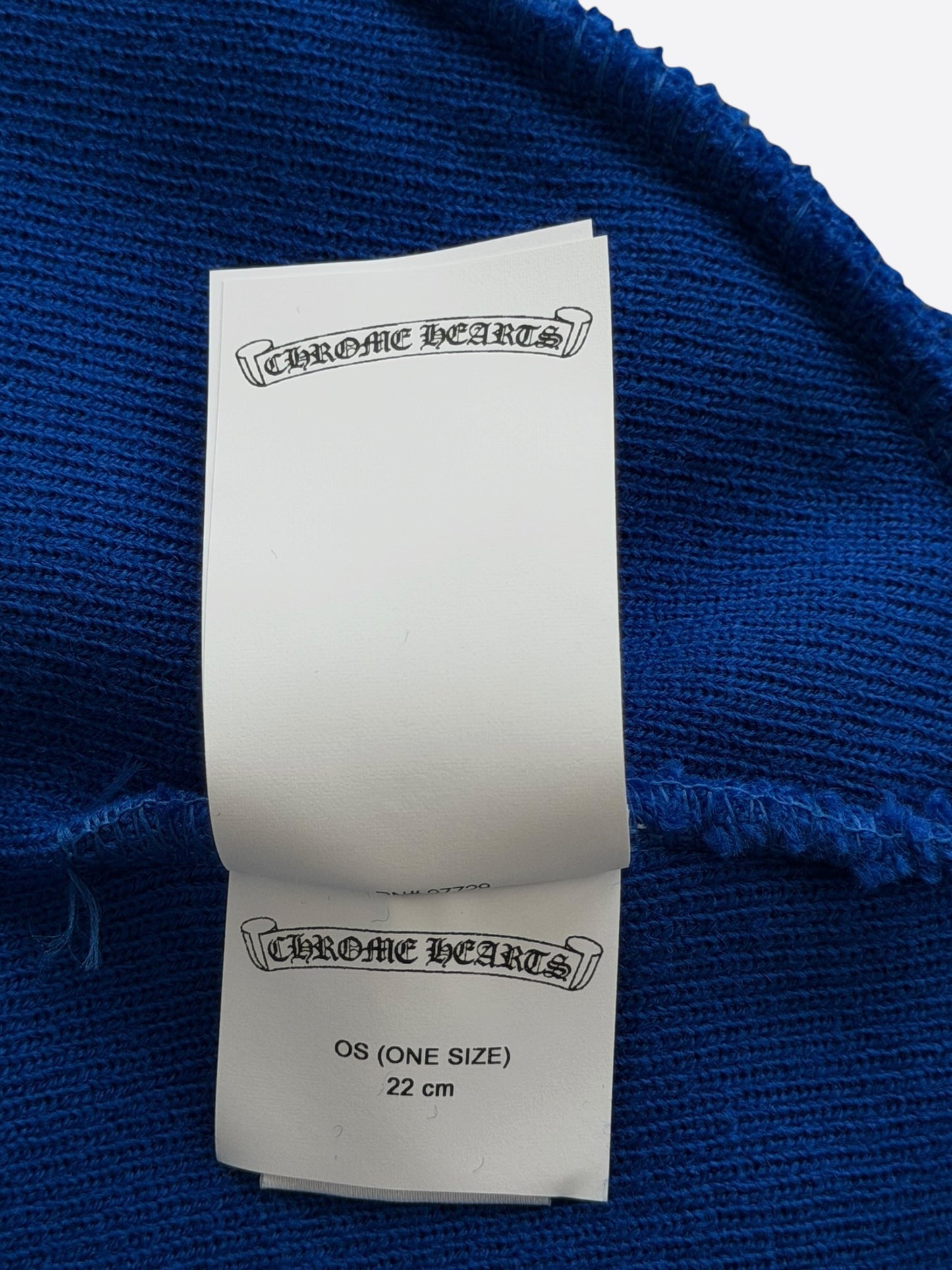 Chrome Hearts Blue & White CH Logo Embroidered Beanie