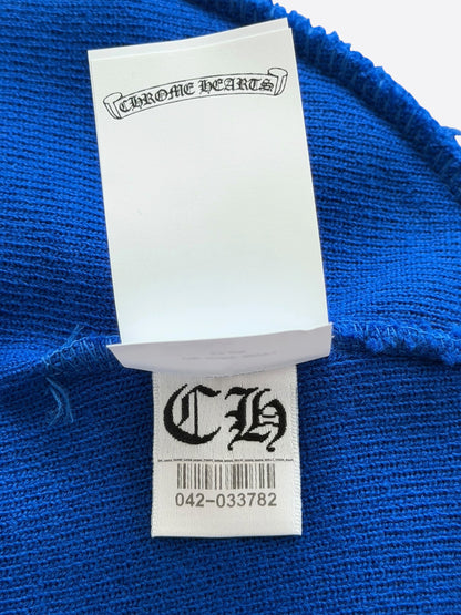 Chrome Hearts Blue & White CH Logo Embroidered Beanie