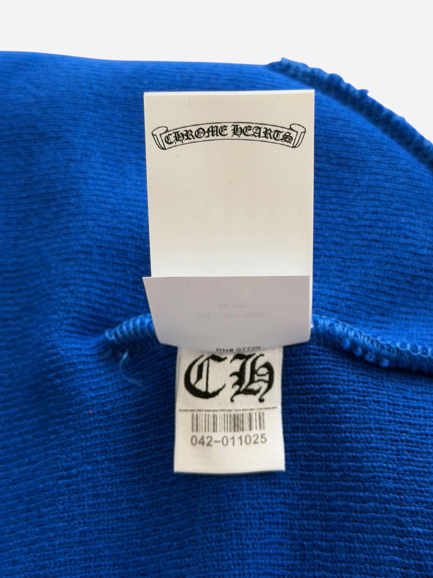 Chrome Hearts Blue & White CH Logo Embroidered Beanie