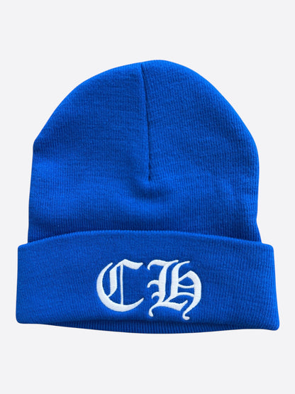 Chrome Hearts Blue & White CH Logo Embroidered Beanie