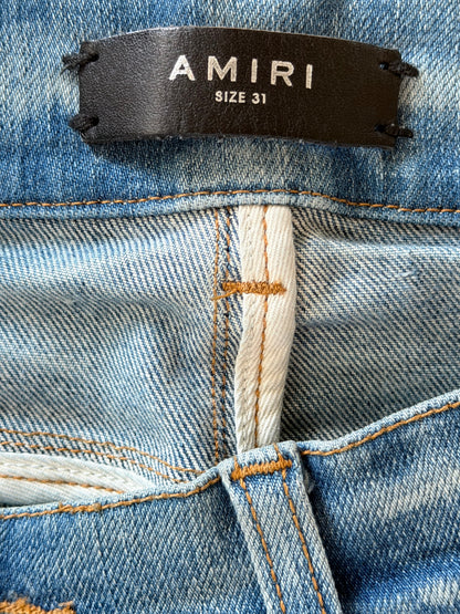 Amiri Clay Indigo & White Core Applique Logo Jeans
