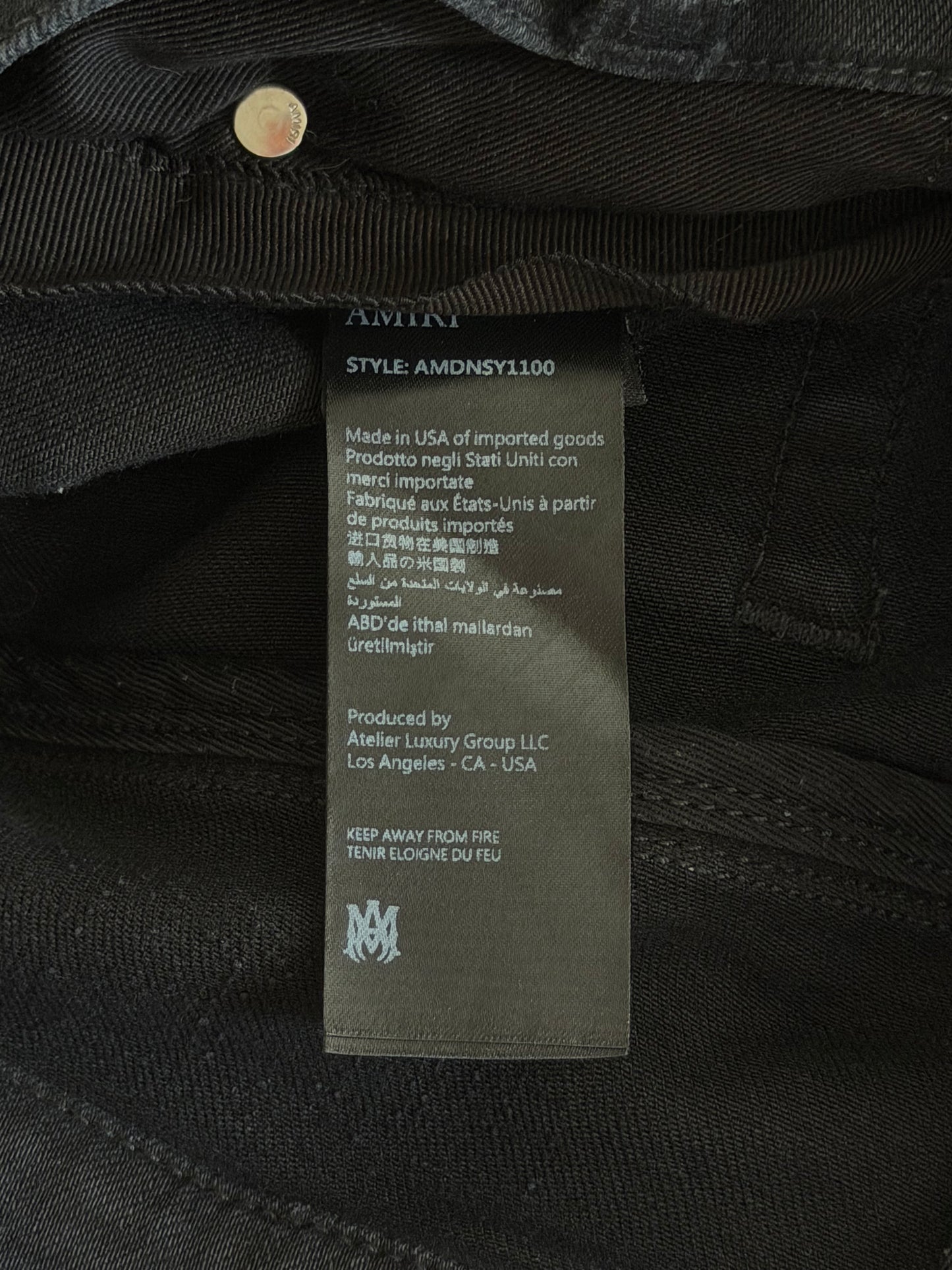 Amiri Aged Black & Red MA Patch Thrasher Jeans