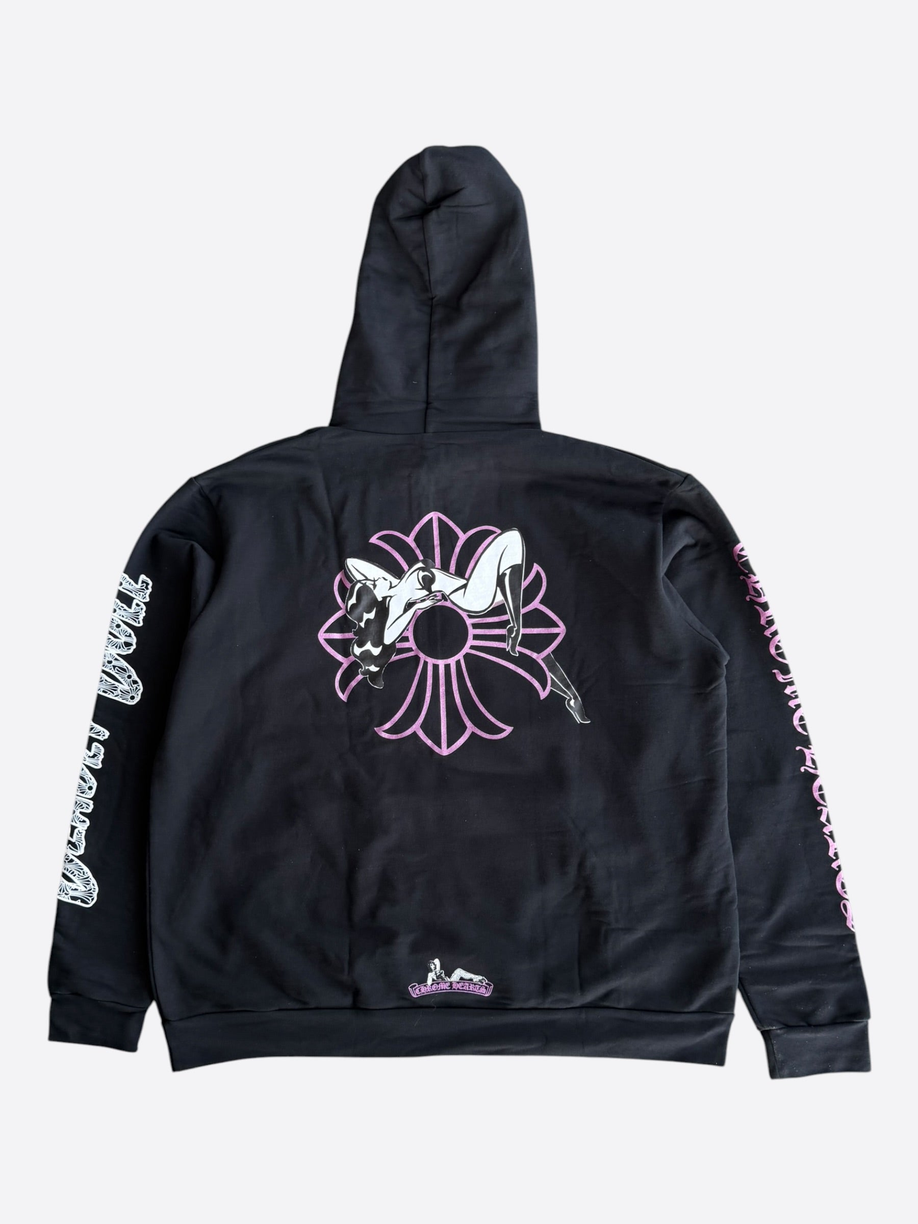 Chrome Hearts Black & Pink Deadly Doll Zip Up Hoodie – Savonches