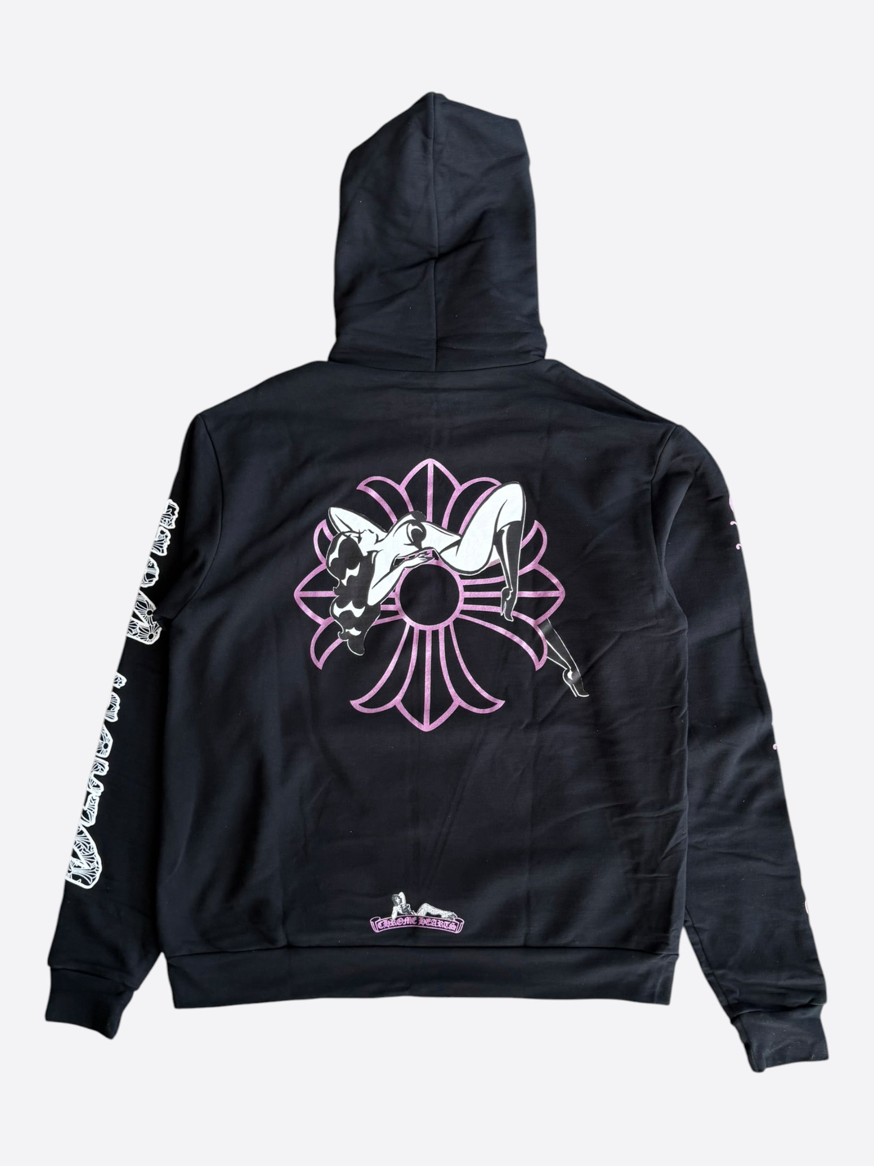 Chrome Hearts Black & Pink Deadly Doll Zip Up Hoodie – Savonches