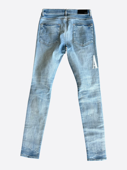 Amiri Clay Indigo & White Core Applique Logo Jeans