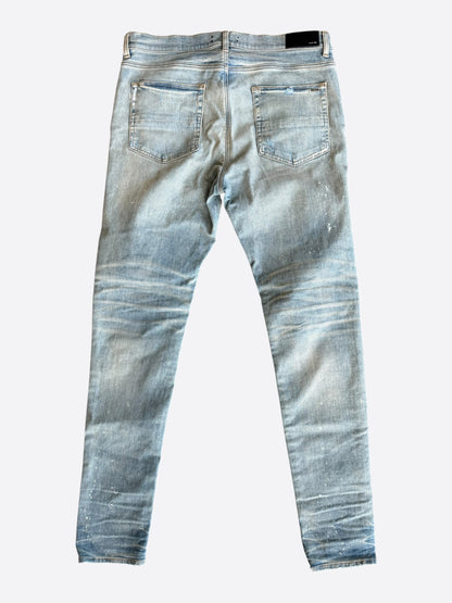 Amiri Clay Indigo & Green Plaid Patch MX1 Jeans