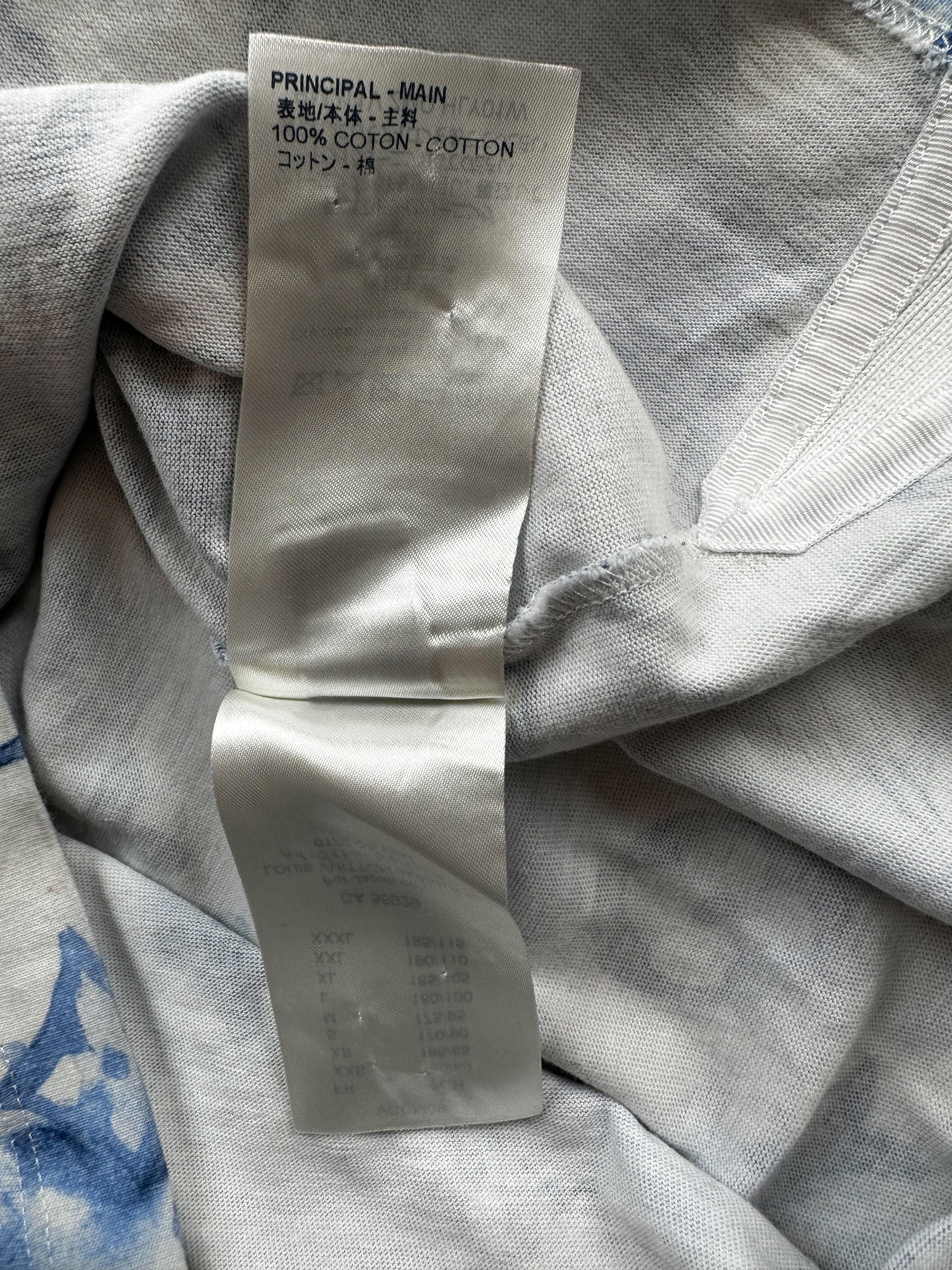 Louis Vuitton Blue & White Watercolor Monogram Polo T-Shirt