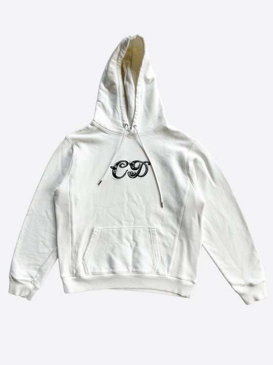 Dior Kenny Scharf White & Black Embroidered Logo Hoodie
