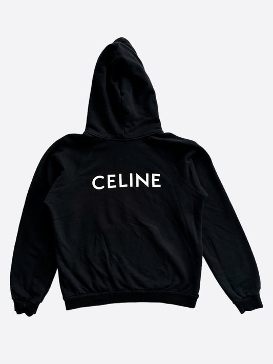 Celine Black & White Back Logo Hoodie