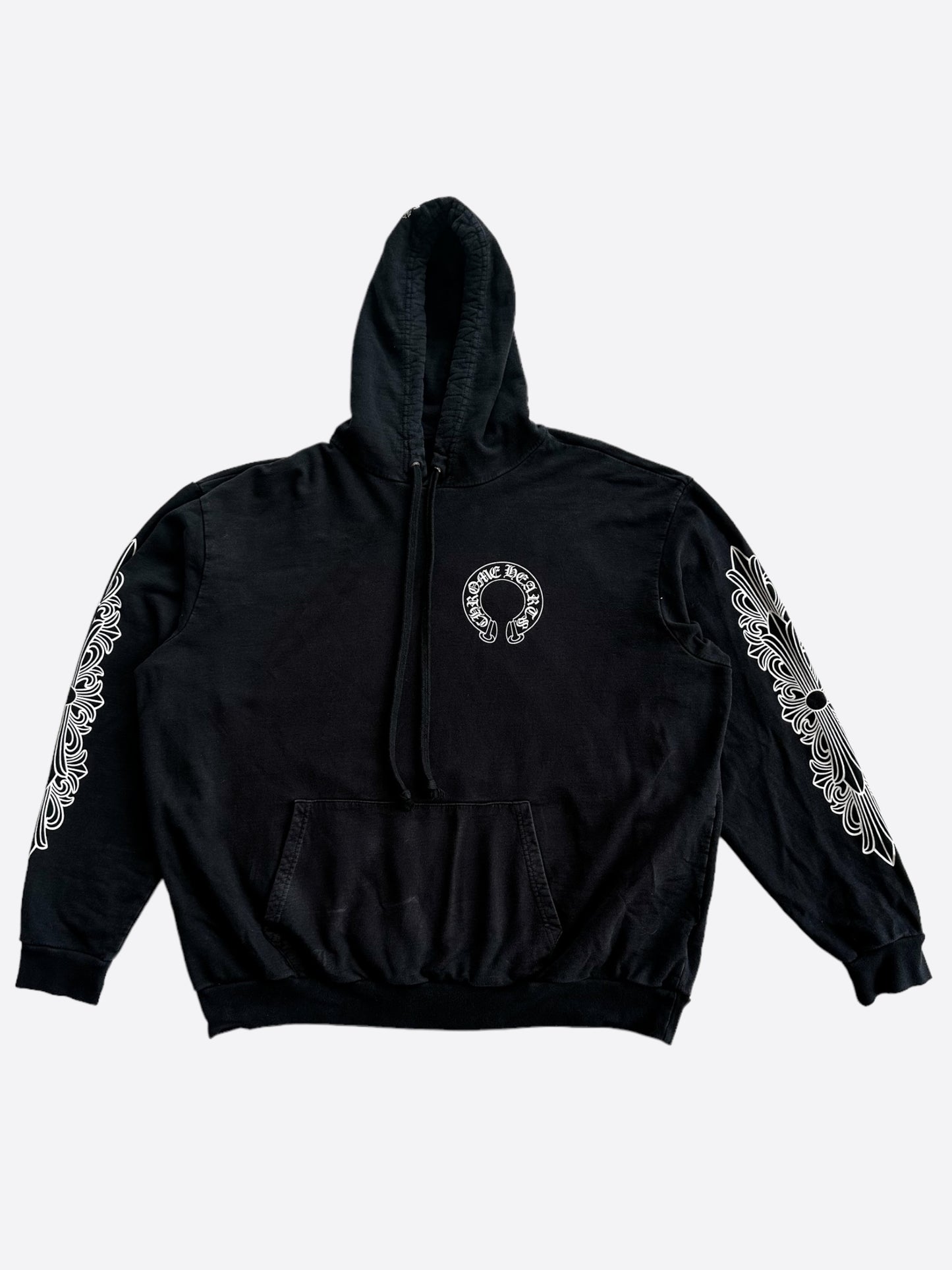 Chrome Hearts Black & White Horseshoe Logo Hoodie