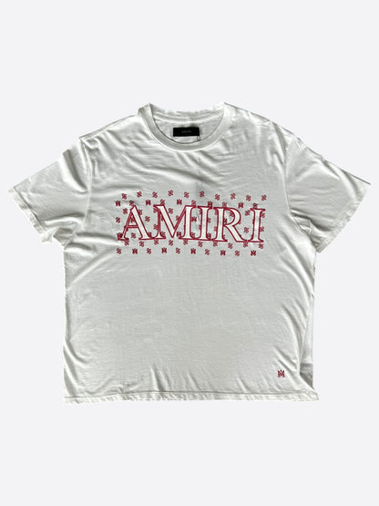 Amiri White & Red MA Paisley Logo T-Shirt
