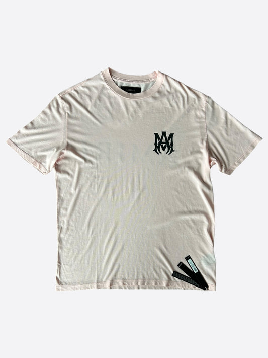 Amiri Pink & White MA Core Logo T-Shirt