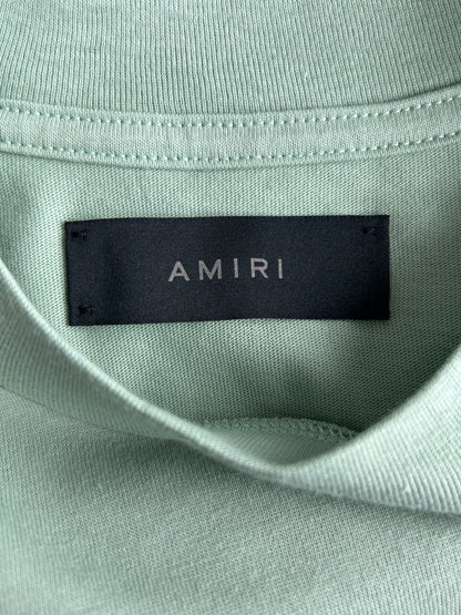 Amiri Green & White Staggered Logo T-Shirt