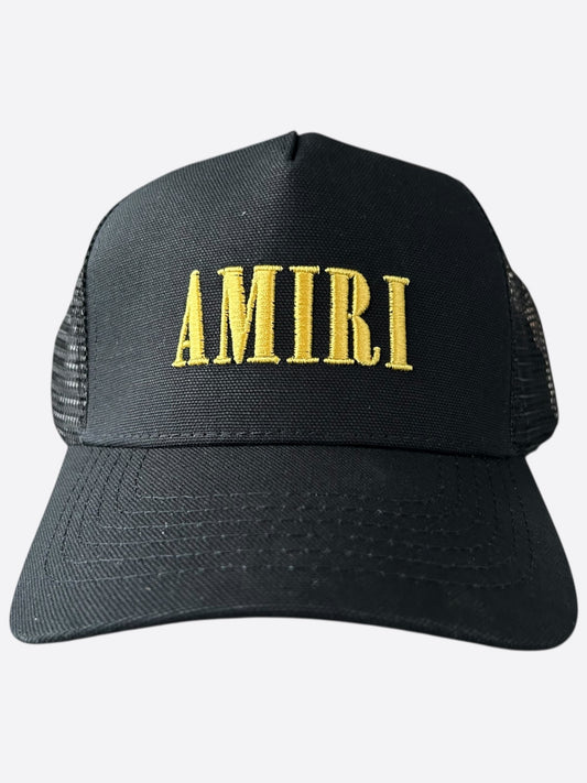 Amiri Black & Yellow Core Logo Trucker Hat
