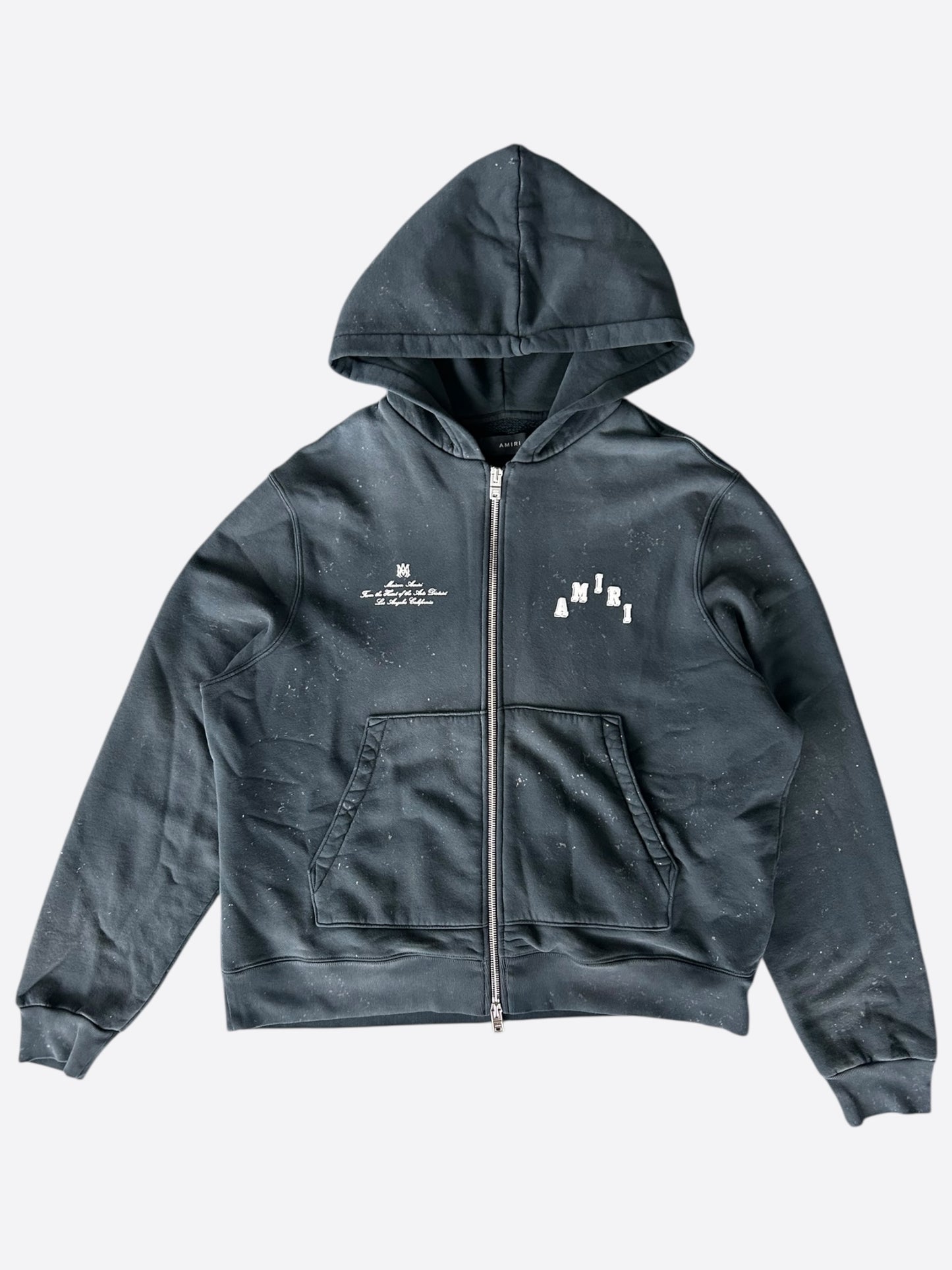 Amiri Vintage Black & White Collegiate Logo Hoodie