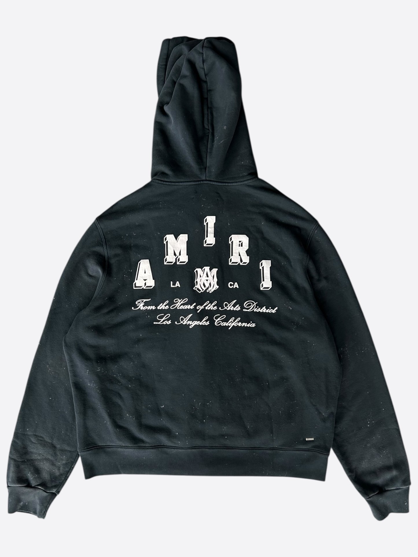 Amiri Vintage Black & White Collegiate Logo Hoodie
