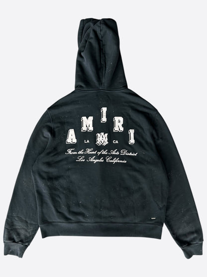 Amiri Vintage Black & White Collegiate Logo Hoodie