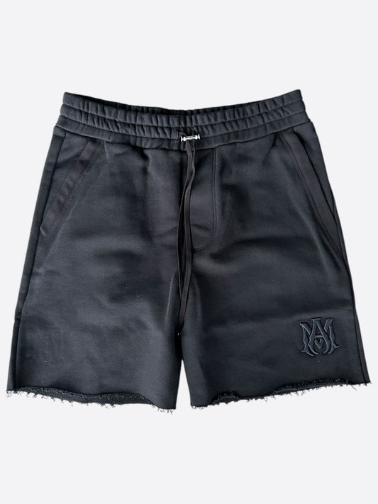Amiri Black MA Embroidered Logo Shorts