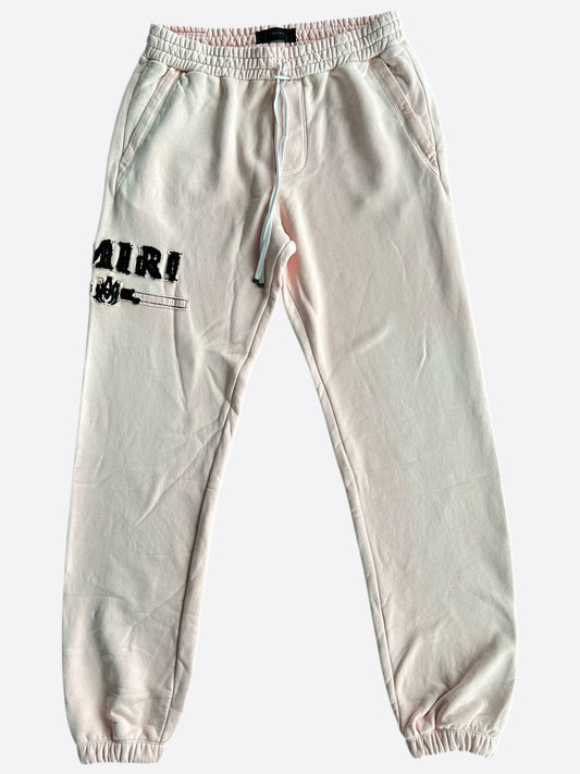 Amiri Pink & Black MA Bar Logo Sweatpants