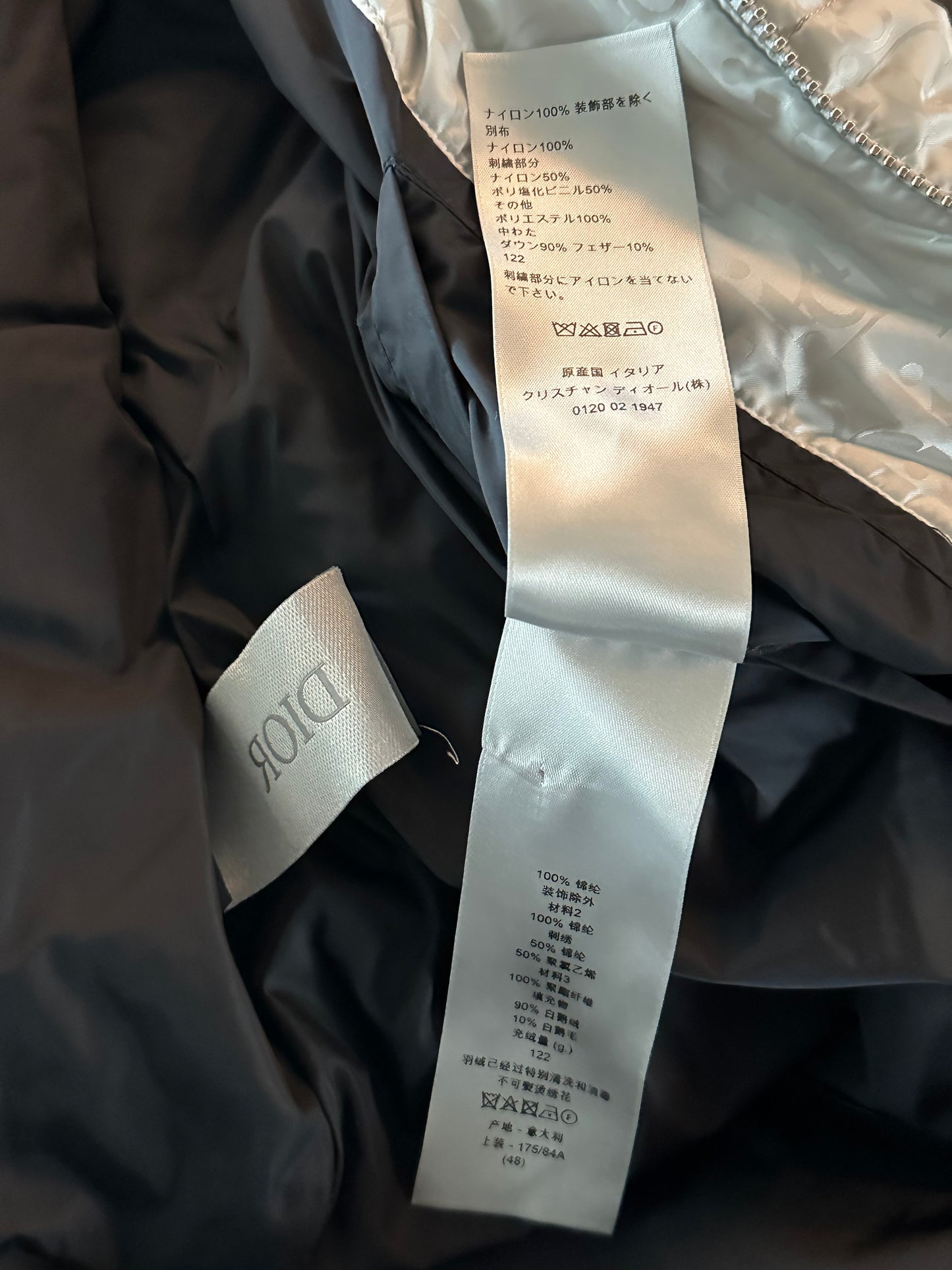Dior Silver Oblique Puffer Jacket
