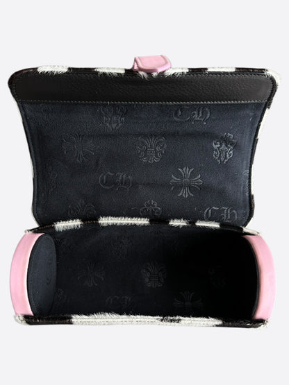 Chrome Hearts Black & White Zebra Pink Cross Patch Watch Roll
