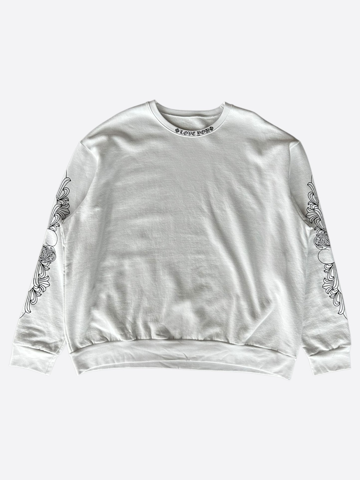 Chrome Hearts White & Black Love You Neck Logo Sweater