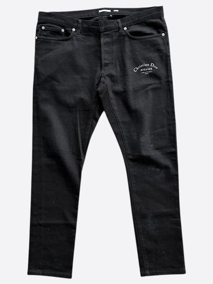 Dior Black & White Atelier Logo Jeans