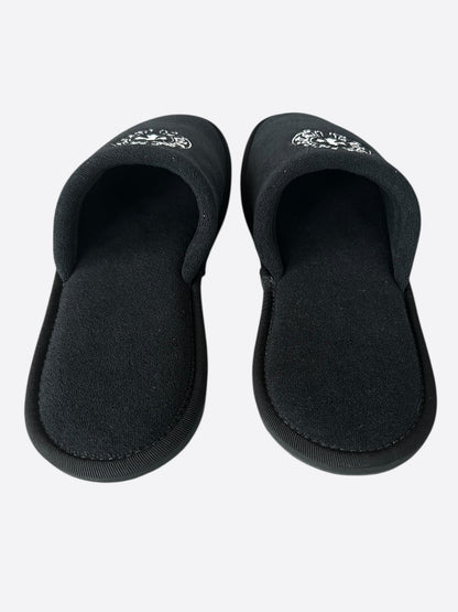 Chrome Hearts Black & White Horseshoe Logo Slippers