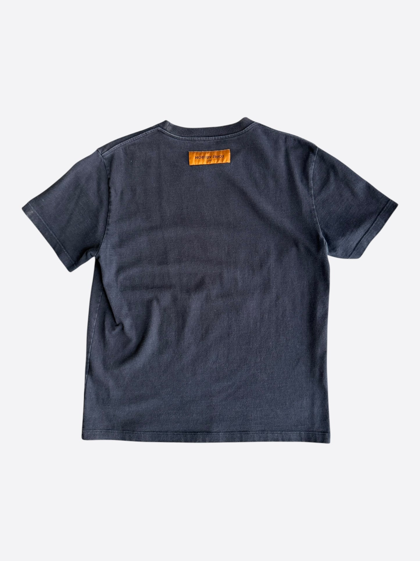 Louis Vuitton Navy & White Flower Logo Embroidered T-Shirt