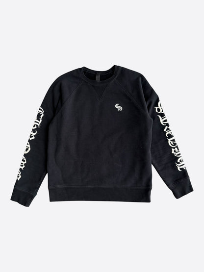Chrome Hearts Black & White Embroidered Slo Ride Logo Sweater
