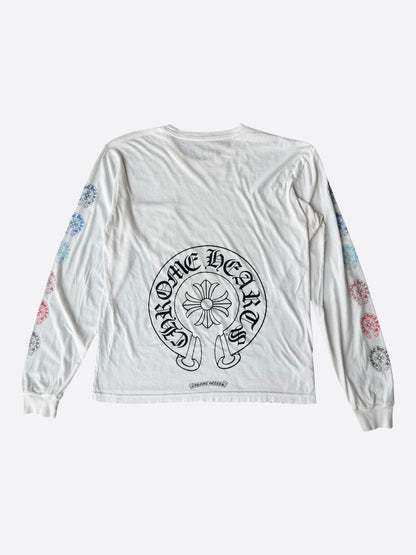 Chrome Hearts White & Multicolor Horseshoe Logo Longsleeve T-Shirt