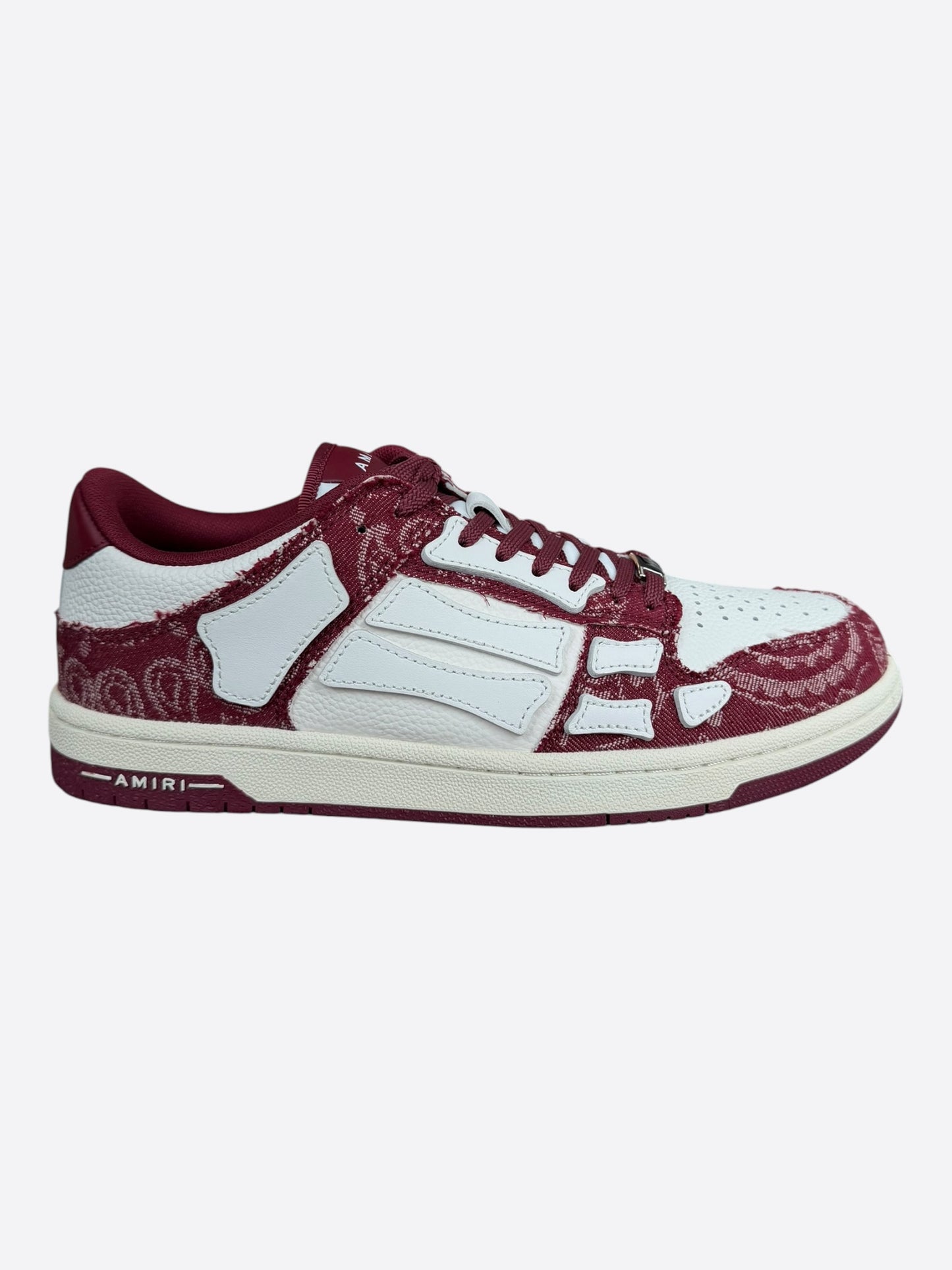Amiri Burgundy & White Bandana Skeleton Low Top Sneakers
