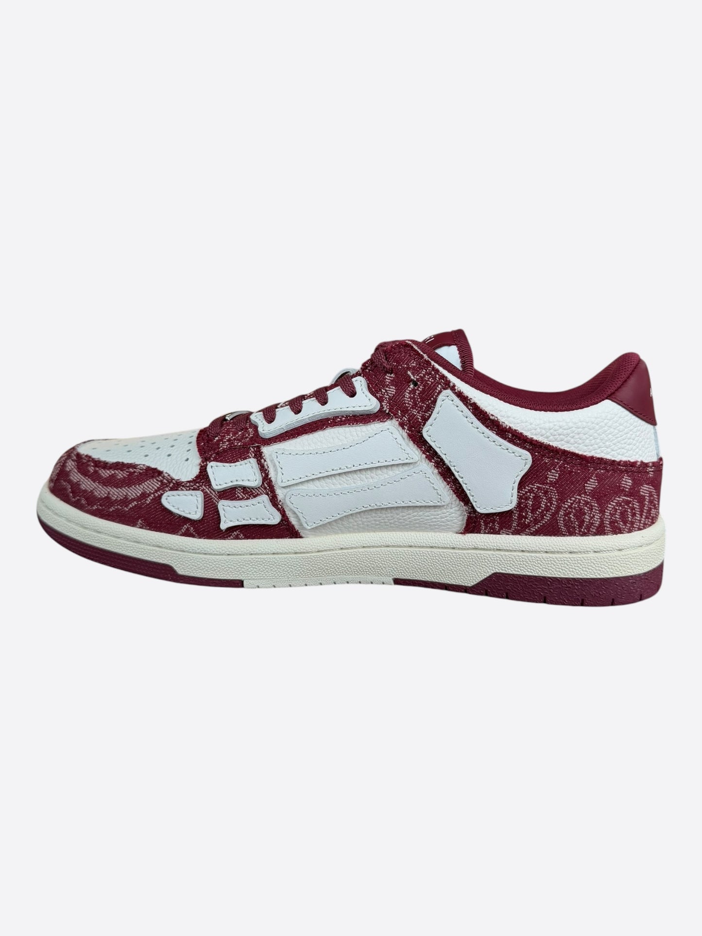 Amiri Burgundy & White Bandana Skeleton Low Top Sneakers