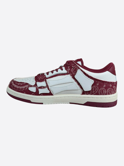 Amiri Burgundy & White Bandana Skeleton Low Top Sneakers