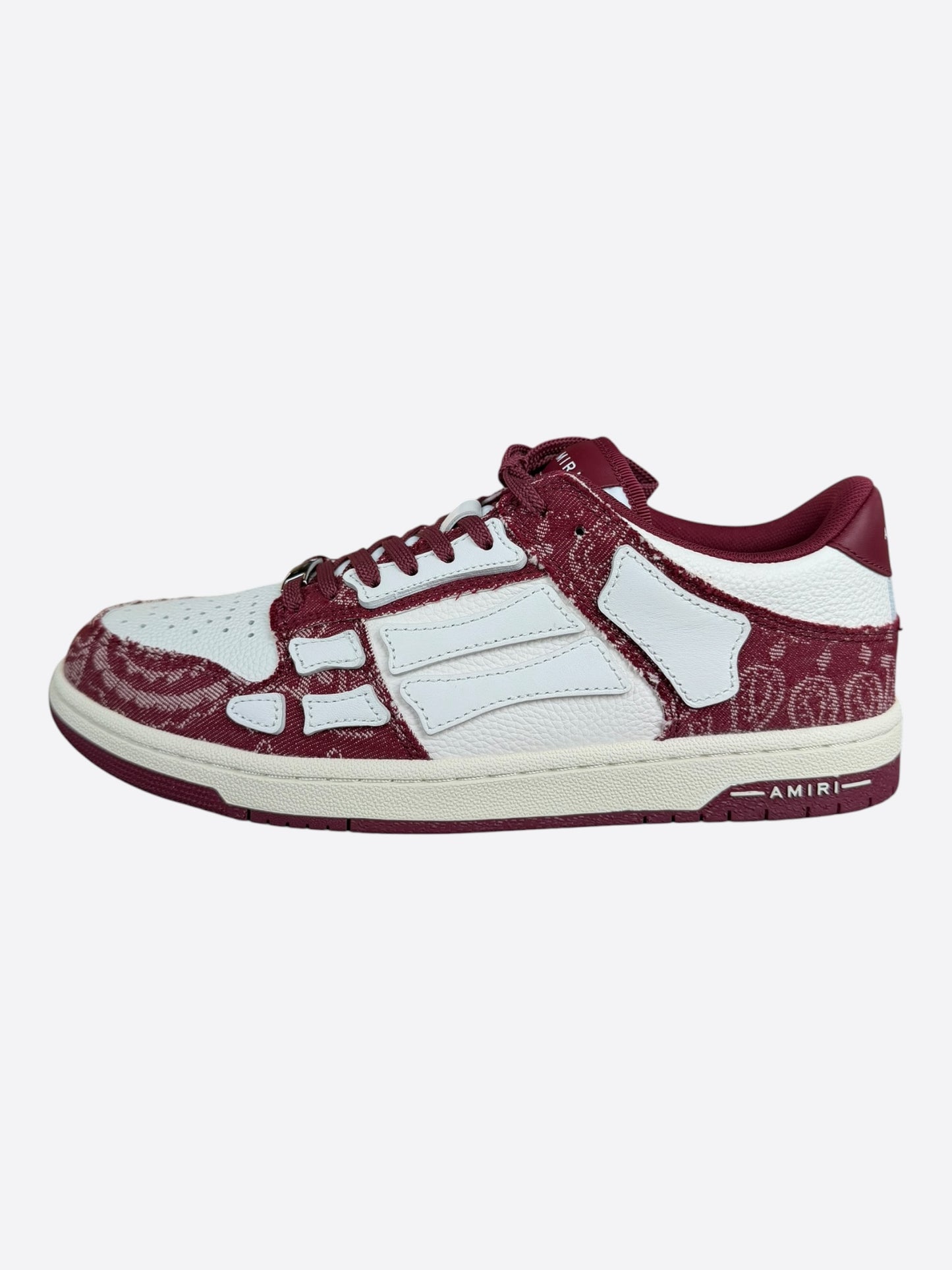 Amiri Burgundy & White Bandana Skeleton Low Top Sneakers