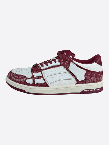 Amiri Burgundy & White Bandana Skeleton Low Top Sneakers