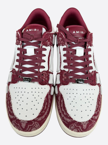 Amiri Burgundy & White Bandana Skeleton Low Top Sneakers