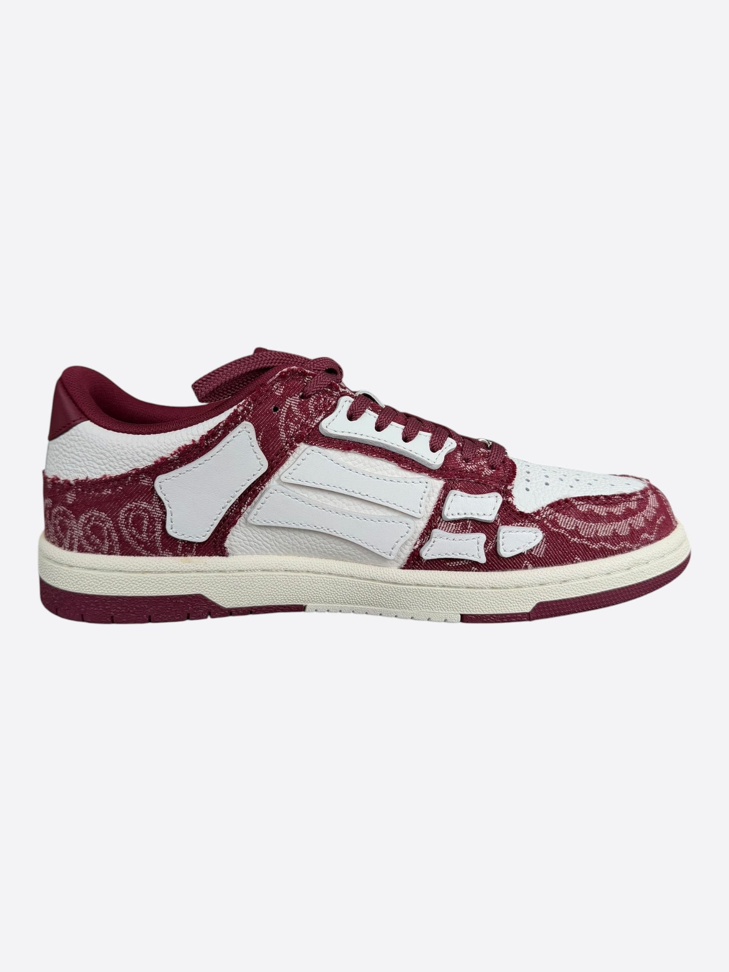 Amiri Burgundy & White Bandana Skeleton Low Top Sneakers