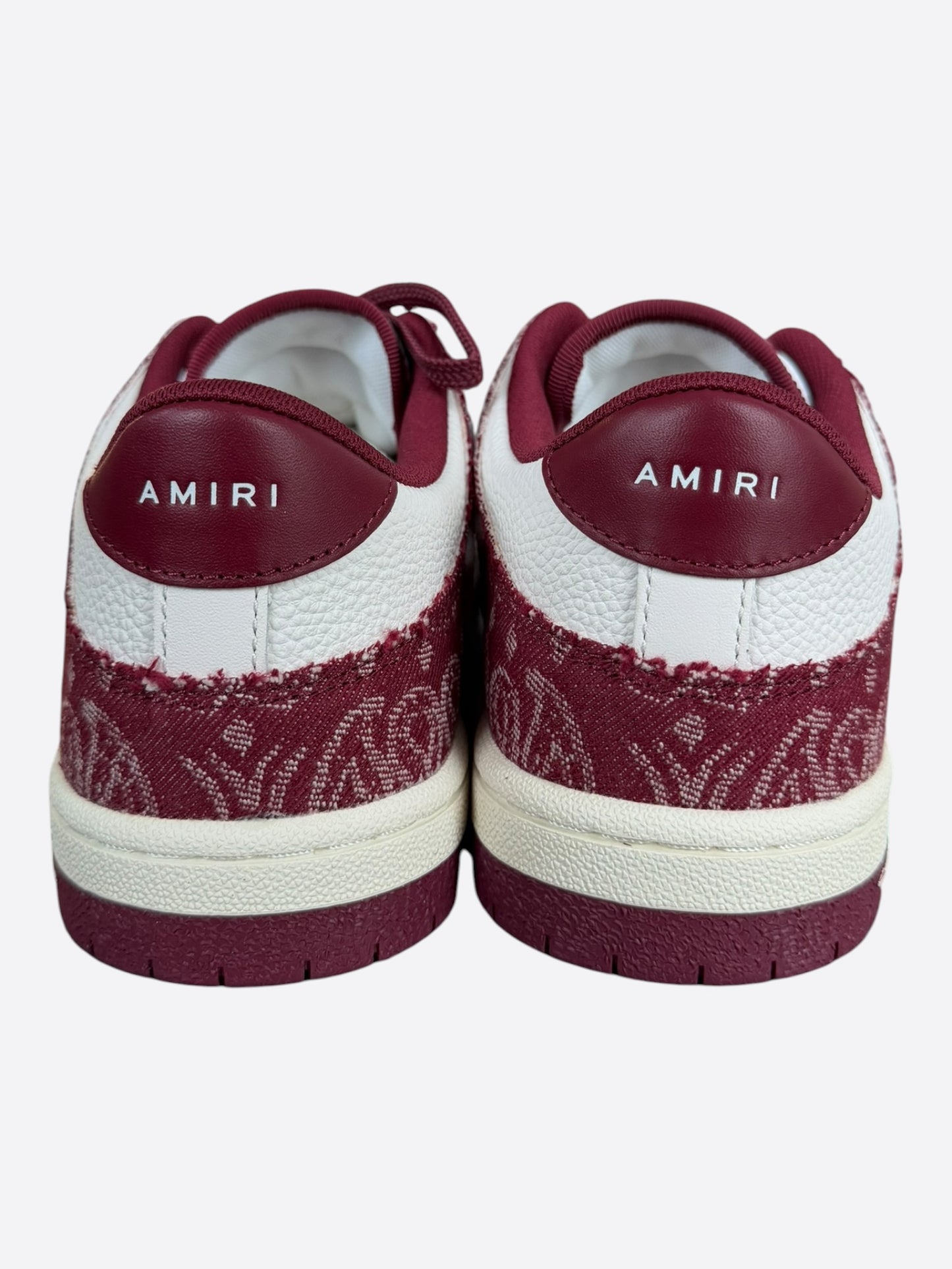 Amiri Burgundy & White Bandana Skeleton Low Top Sneakers