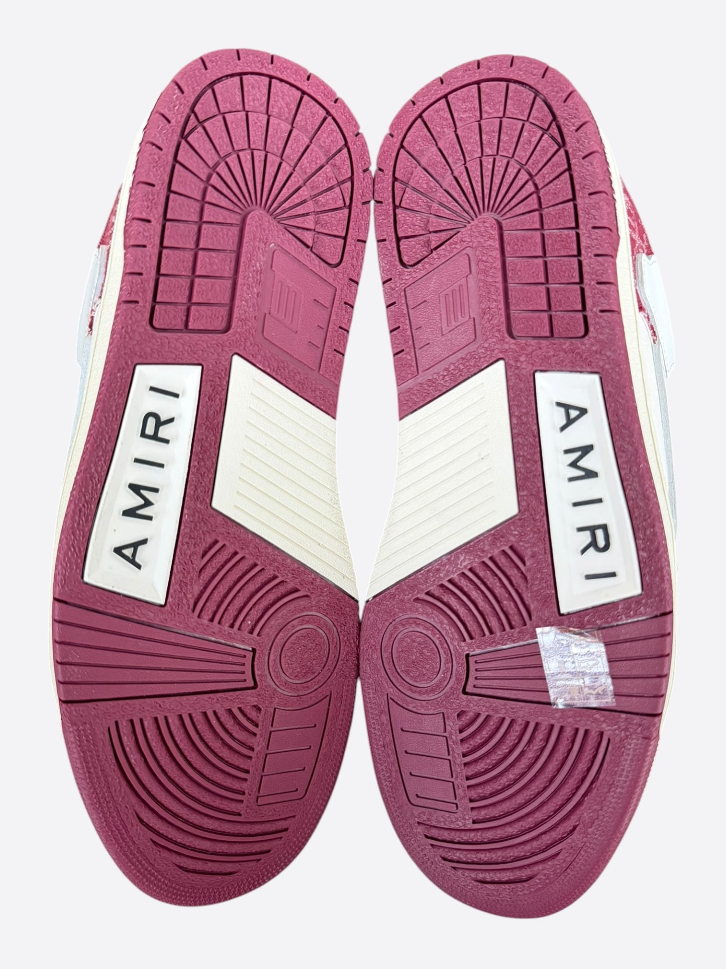 Amiri Burgundy & White Bandana Skeleton Low Top Sneakers