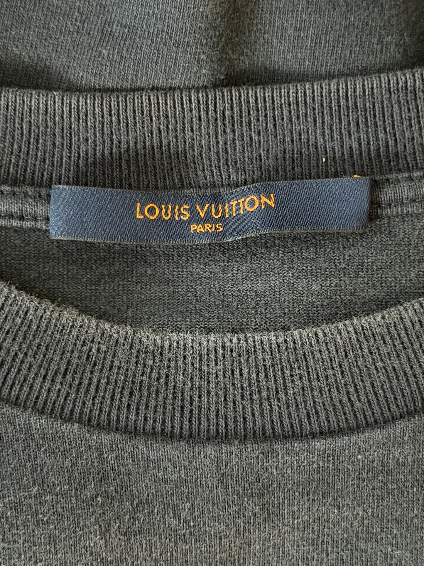 Louis Vuitton Navy & White Flower Logo Embroidered T-Shirt