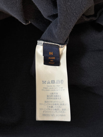 Louis Vuitton Navy & White Flower Logo Embroidered T-Shirt
