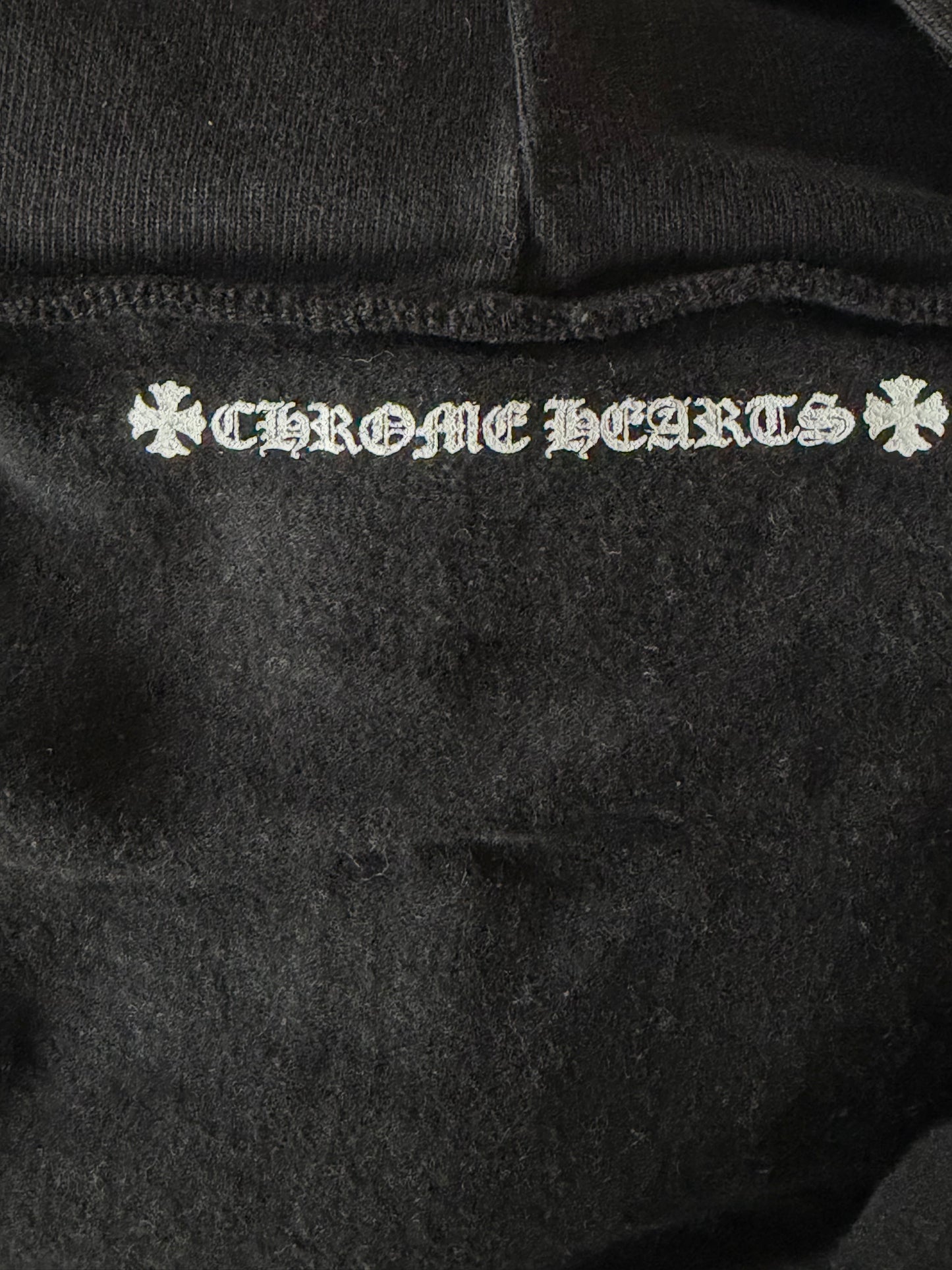 Chrome Hearts Black & White Cross Logo Women's Zip Up Hoodie