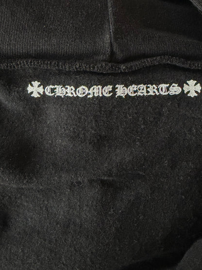 Chrome Hearts Black & White Cross Logo Women's Zip Up Hoodie