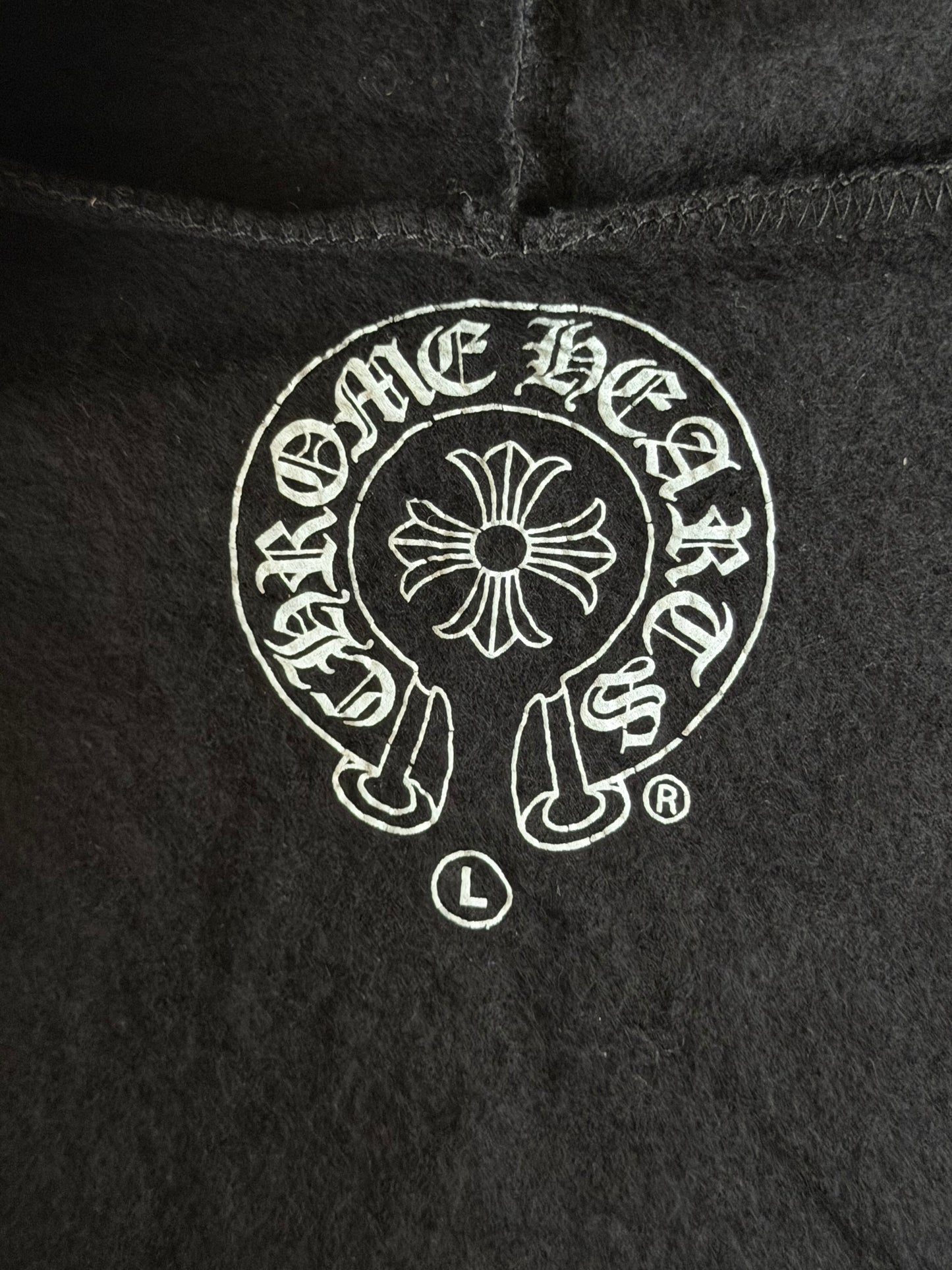 Chrome Hearts Black & White Cross Logo Zip Up Hoodie