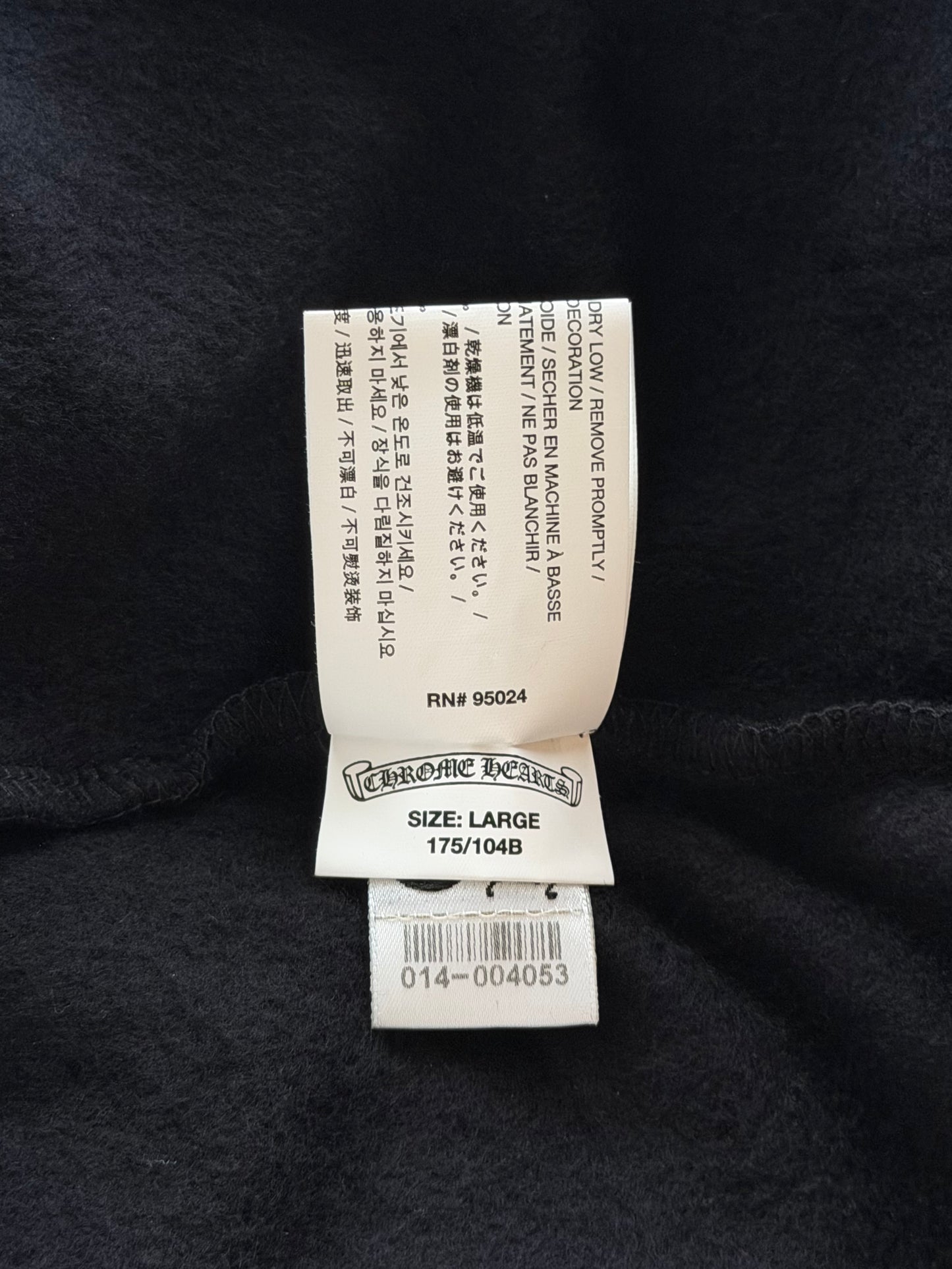 Chrome Hearts Black & White Cross Logo Zip Up Hoodie