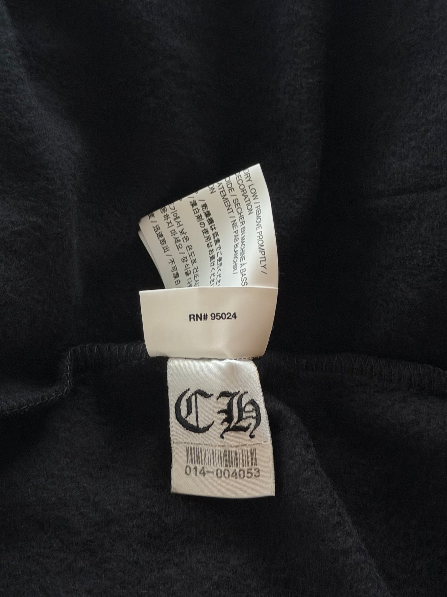 Chrome Hearts Black & White Cross Logo Zip Up Hoodie